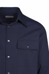 Spear-collar mélange shirt