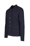 Rib-Knit Cardigan with Shirt Collar