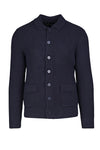 Rib-Knit Cardigan with Shirt Collar