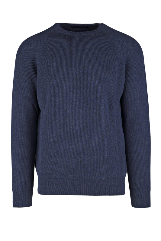Cotton ribbed raglan sweater