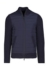Hybrid knit & quilted nylon jacket