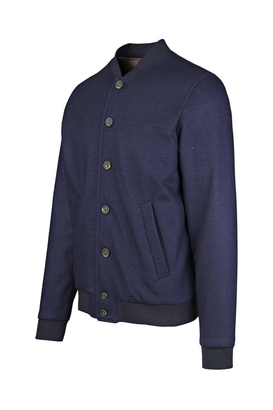 Padded wool-cotton bomber jacket
