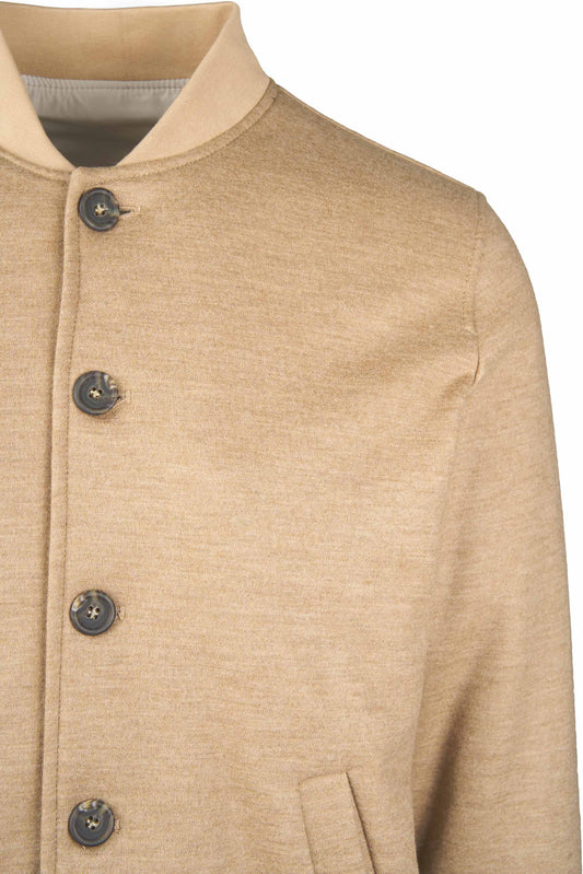 Padded wool-cotton bomber jacket