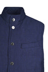 Padded houndstooth wool–cotton gilet