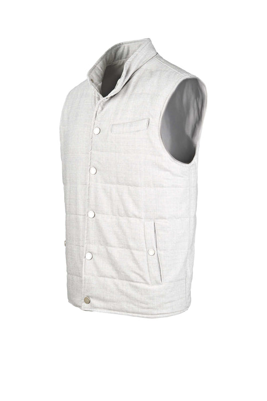 Padded wool-cotton vest