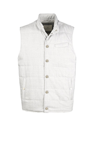 Padded wool-cotton vest