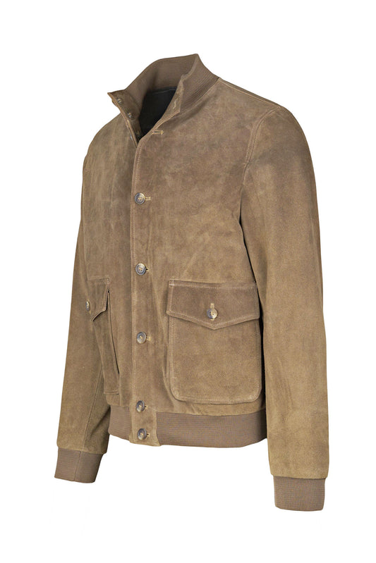 Suede bomber jacket