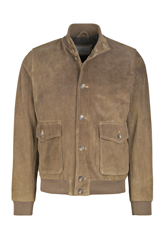 Suede bomber jacket