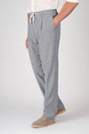 Cotton-Linen Micro Pattern Drawstring Trousers