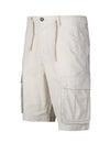 Linen-Cotton Cargo Shorts with Drawstring