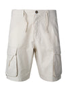 Linen-Cotton Cargo Shorts with Drawstring