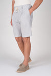 Seersucker Bermuda Shorts with Drawstring