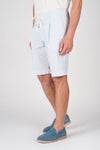 Seersucker Bermuda Shorts with Drawstring