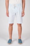 Seersucker Bermuda Shorts with Drawstring