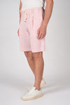 Seersucker Bermuda Shorts with Drawstring
