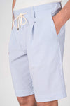 Seersucker Bermuda Shorts with Drawstring