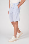 Seersucker Bermuda Shorts with Drawstring