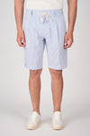 Seersucker Bermuda Shorts with Drawstring