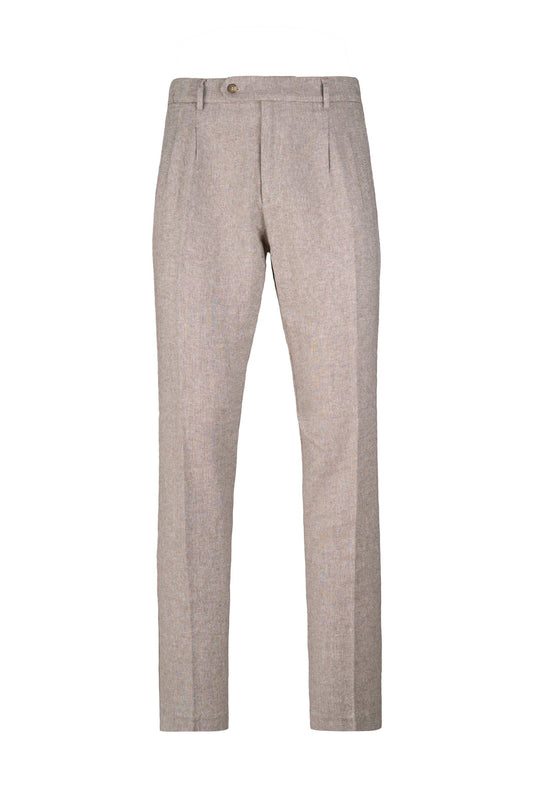 Herringbone Linen and Cotton Trousers