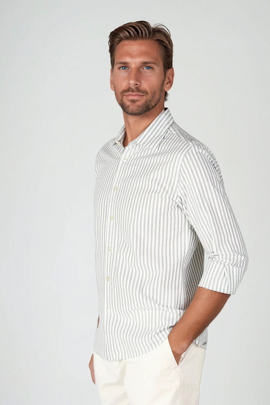 Striped Cotton Seersucker Shirt