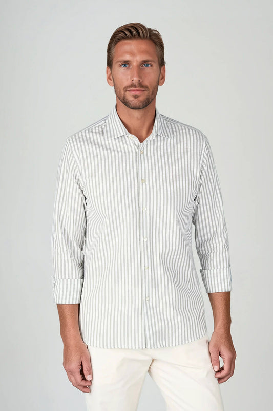 Striped Cotton Seersucker Shirt