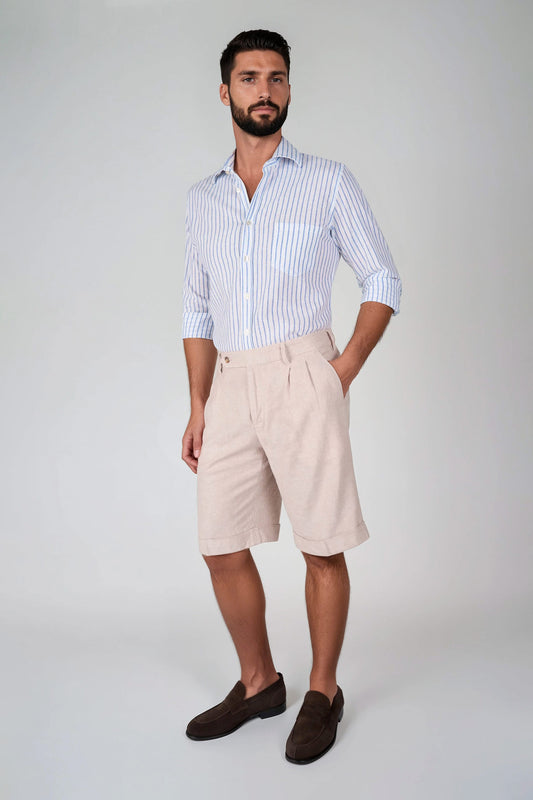 Striped Linen-Cotton Blend Shirt