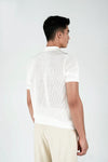 Crochet-knit Polo Shirt