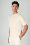 Ribbed Crepe Knit Raglan T-shirt