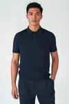 Worked Knit Polo Shirt