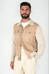 Suede and knit bomber jacket