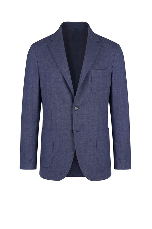 Unlined Single-Breasted Pure Wool Crêpe Jacket