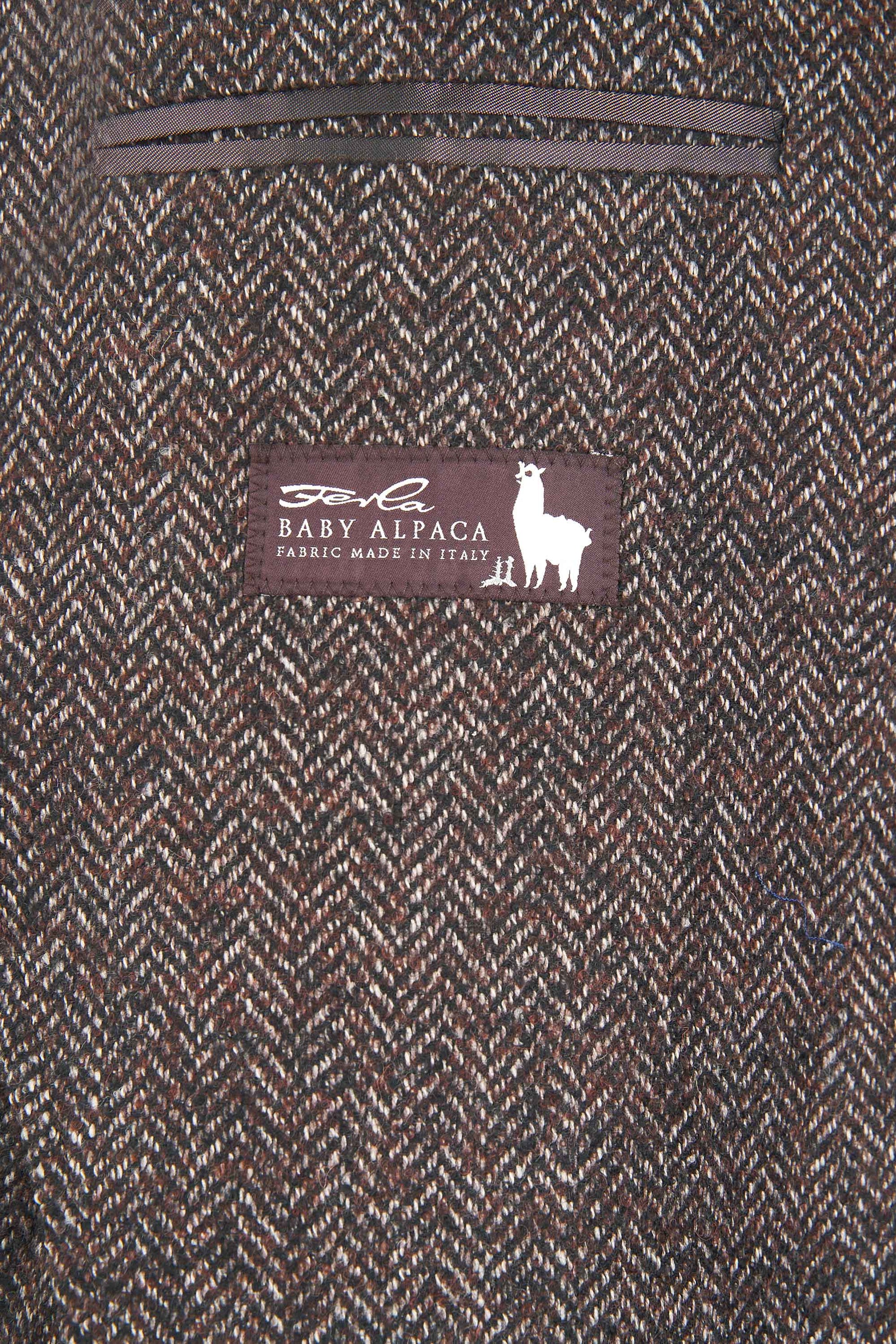 Unlined Wool and Baby Alpaca Herringbone Jacket - Fabrics by Ferla® - MONTEZEMOLO