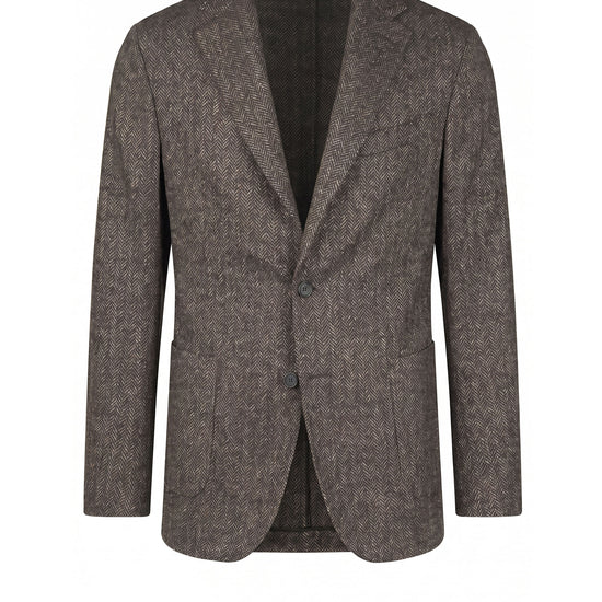 Unlined Wool and Baby Alpaca Herringbone Jacket - Fabrics by Ferla® - MONTEZEMOLO