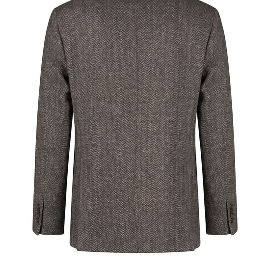 Unlined Wool and Baby Alpaca Herringbone Jacket - Fabrics by Ferla® - MONTEZEMOLO