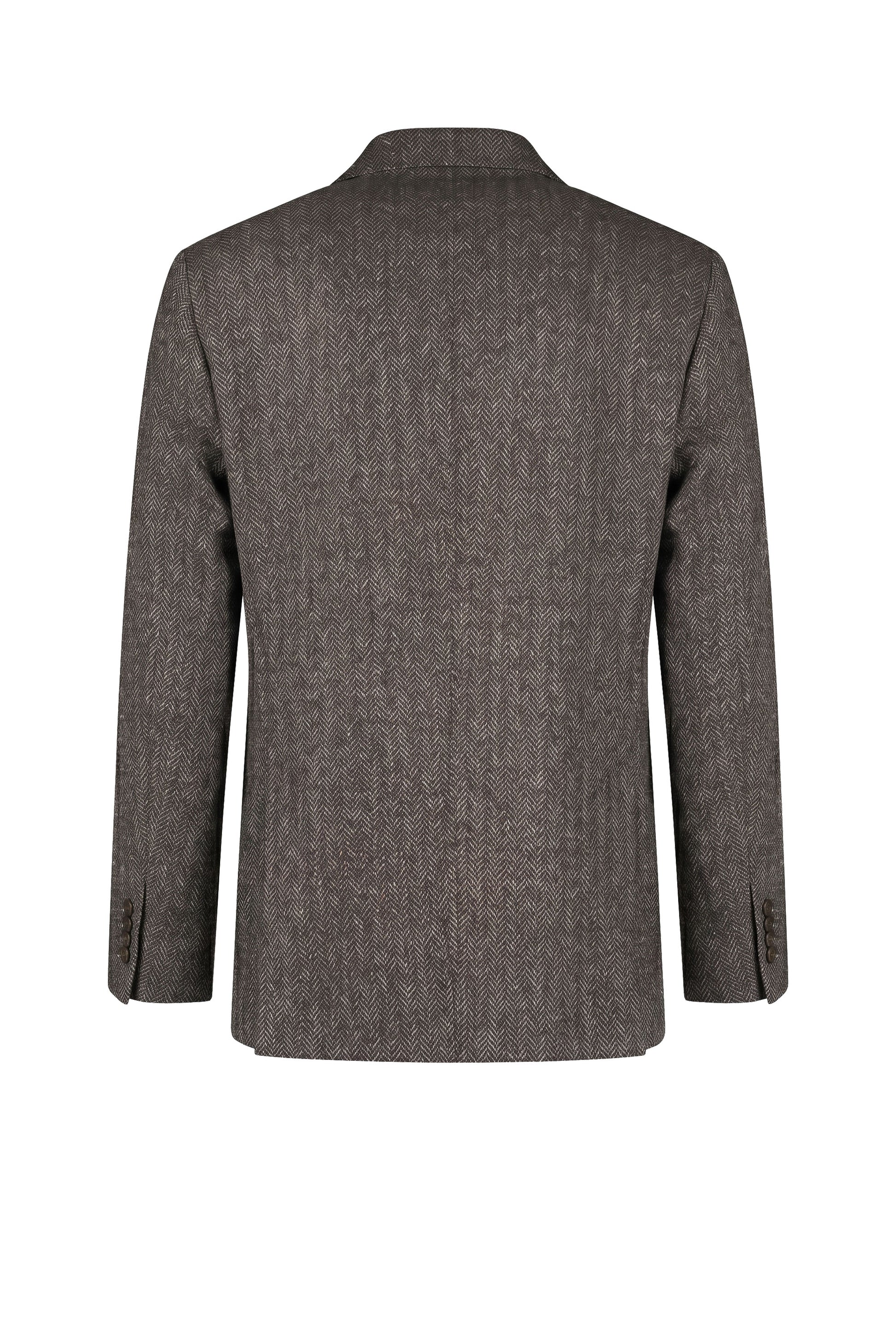 Unlined Wool and Baby Alpaca Herringbone Jacket - Fabrics by Ferla® - MONTEZEMOLO