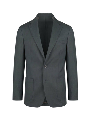 Unlined Stretch Wool Single-Breasted Jacket