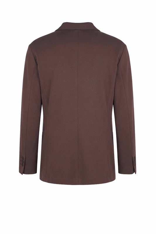 Unlined Double-Breasted Fluid Fabric Jacket