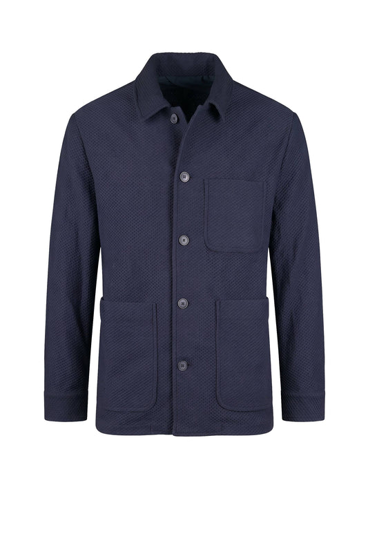 Unlined Pure Wool Honeycomb Jersey Chore Jacket - MONTEZEMOLO