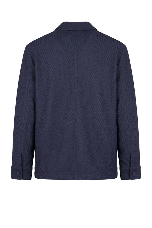 Unlined Pure Wool Honeycomb Jersey Chore Jacket - MONTEZEMOLO