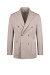 Unlined Stretch Wool Double-Breasted Jacket