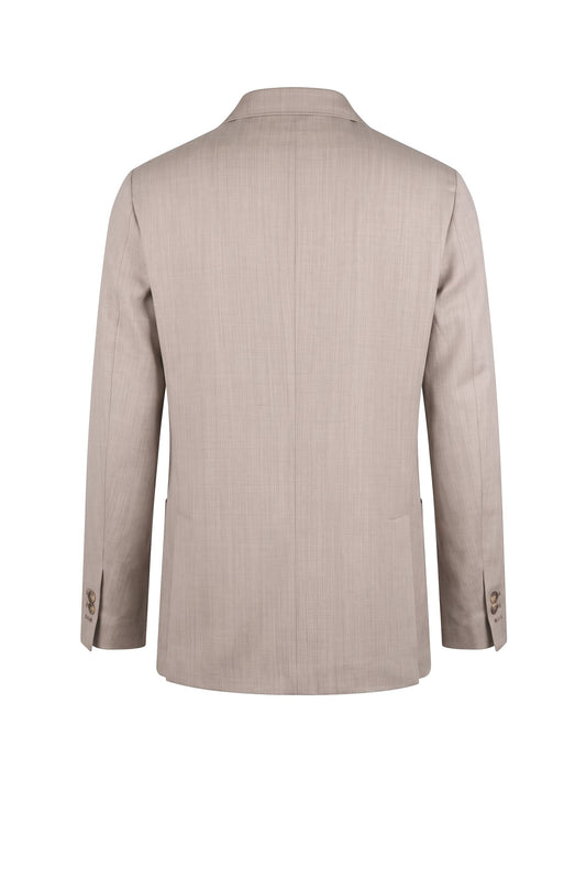 Unlined Stretch Wool Double-Breasted Jacket