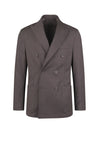 Unlined Stretch Wool Double-Breasted Jacket