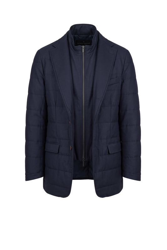 Quilted Wool-Blend Jacket with Zip-Up Inner Panel - MONTEZEMOLO