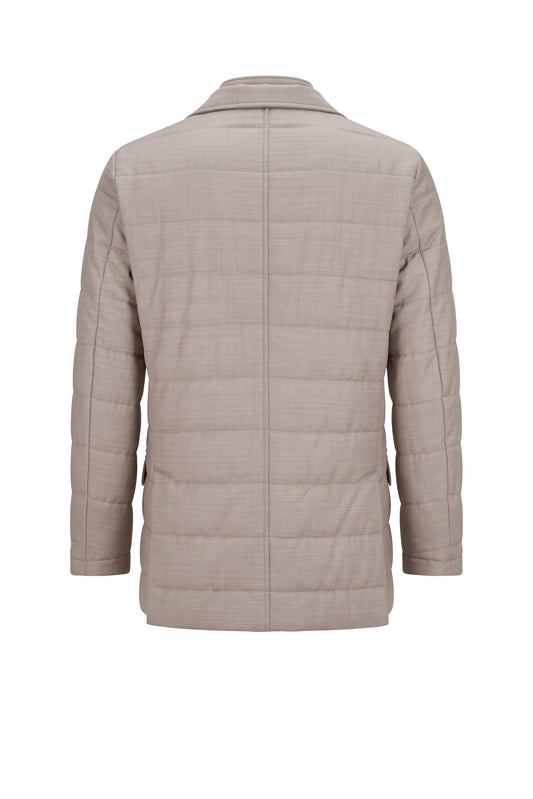 Quilted Wool-Blend Jacket with Zip-Up Inner Panel