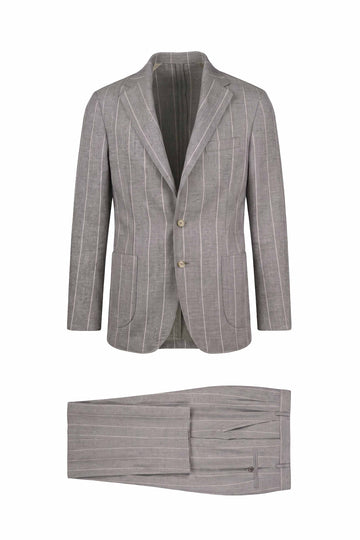 Wool, Baby Alpaca & Silk Unlined Pinstripe Suit - Fabrics by Ferla® - MONTEZEMOLO