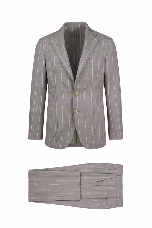 Wool, Baby Alpaca & Silk Unlined Pinstripe Suit - Fabrics by Ferla® - MONTEZEMOLO