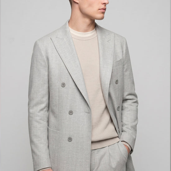 Deconstructed Double-Breasted Stretch Cotton Suit - MONTEZEMOLO