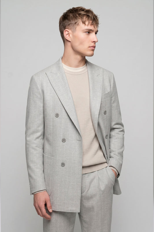 Deconstructed Double-Breasted Stretch Cotton Suit - MONTEZEMOLO