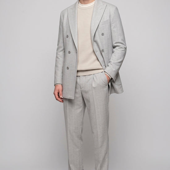 Deconstructed Double-Breasted Stretch Cotton Suit - MONTEZEMOLO