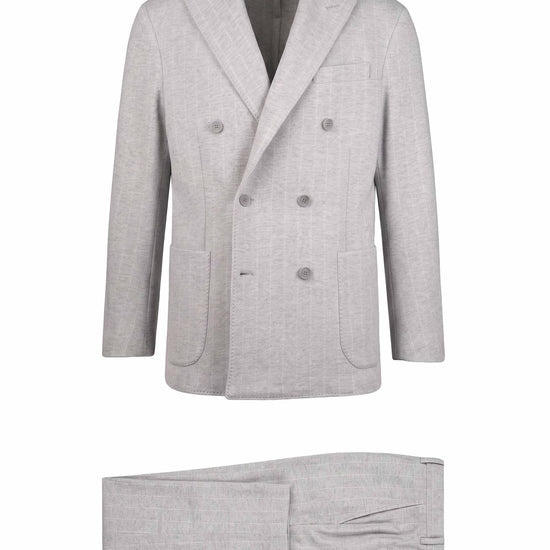Deconstructed Double-Breasted Stretch Cotton Suit - MONTEZEMOLO